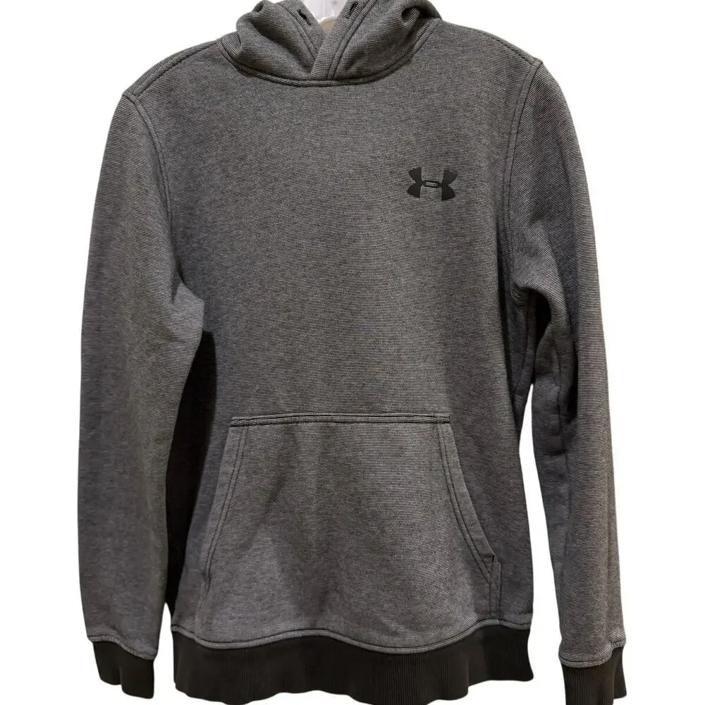 Under Armour Youth‎ Small ColdGear Hoodie Gray Fitted Athletic